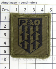KL Landmacht borst embleem P&O Personeel en Organisatie - met klittenband - afmeting 5 x 5 cm - origineel