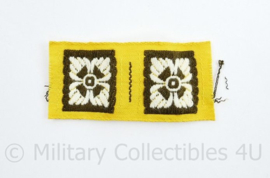 WW2 British shoulder ranks pip Royal Armoured Corps Regiment yellow - per 2, 4 of 6 stuks - origineel