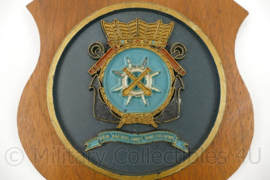 KM Koninklijke Marine wandbord Artillerieschool - 15½ x 15½ x 1½ cm - origineel