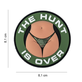 Embleem 3D PVC met klittenband - "The hunt is over" - 8,1 x 8,1 cm.