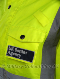 Britse politie parka UK Border Agency - geel reflecterend - maat Small - origineel