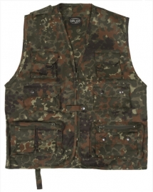 Vis en jacht vest / bodywarmer - Flecktarn - L, XXL of 3xl