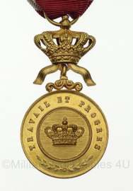 Belgische medaille "travail et progres"GOUDEN MEDAILLE DER KROONORDE   - 10 x 4 cm - origineel