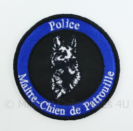 Belgische Politie Police Maitre-Chien de Patrouille embleem - met klittenband - diameter 9 cm
