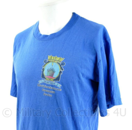 Korps Mariniers T-shirt met korte mouw - open dag marinierskazerne Savaneta Aruba 2010 - blauw - maat Medium - gedragen - origineel