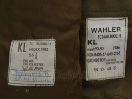 KL DT jas en broek set rang Sergeant  - 1986 - maat Jas 56K en broek 94-80 cm. - origineel