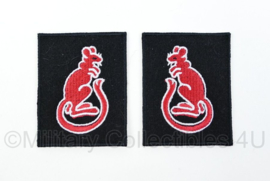 WO2 Britse leger British Army 7th Armoured Division Desert Rats gespiegeld emblemen paar - 7 x 5,5 cm