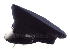 Politie platte pet - zonder insigne  -  Donkerblauw, grof wol lichtblauwe voering - maat 59 - origineel