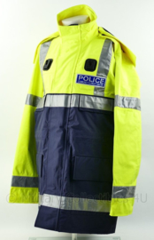 Britse Politie parka met reflecterende strepen - Police Community Support Officer - fluorgeel/blauw - NIEUW in verpakking - maat large - origineel