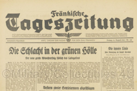 WO2 Duitse krant Frankische Tageszeitung nr. 188 13 augustus 1943 - 47 x 32 cm - origineel