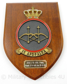Wandbord 15 Afdpalua 15e Afdeling Pantserluchtdoelartillerie - 19 x 14 x 1 cm - nieuw - origineel