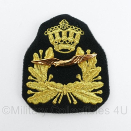 KLU Koninklijke Luchtmacht officier pet insigne - 9,5 x 7,5 cm - origineel