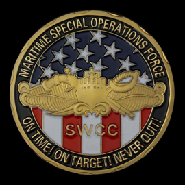 US Navy Maritime Special Operations Force SWCC coin - On time! On target! Never quit! - 40 mm diameter