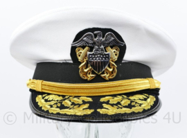 US Navy USN Admiral visor cap replica Summer cap WHITE - maat 57 tm. 60