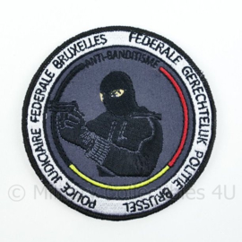 Belgische Politie Federale Gerechtelijke Politie Brussel Anti-Banditisme embleem - met klittenband - diameter 9 cm