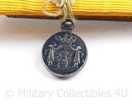 Nederlandse 4 delige medaille balk Mobilisatiekruis 1914-1918 trouwe dienst Juliana medaille in zilver - 12,5 x 2 cm -origineel