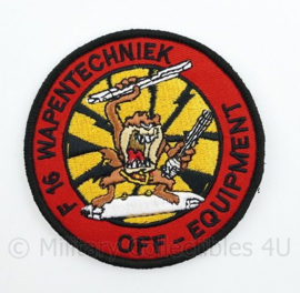 KLu Koninklijke Luchtmacht embleem F16 Wapentechniek Off-Equipment - met klittenband  - 9 cm. diameter