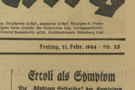 WO2 Duitse krant Frankische Tageszeitung nr. 35 11 februari 1944 - 47 x 32 cm - origineel
