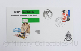 Korps Mariniers eerste dag envelop herinnering Rotterdam 10 mei 1940 - gedateerd 1980 - origineel