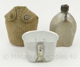WO2 US veldfles set RVS beker en aluminium fles 1942 - origineel