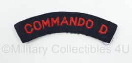 British Army shoulder title ENKEL Commando D - 11 x 3,5 cm - origineel