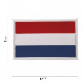 Uniform landsvlag Nederland embleem 3D PVC  met klittenband - 5 x 8 cm