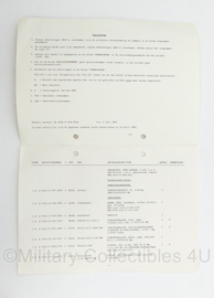 KL Nederlandse leger handout handboek Detaillijst Vrachtauto Open Laadbak 6 ton 4x4 DAF YA-5441 1989 - 21 x 15 cm - origineel