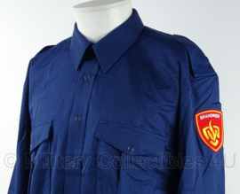 Brandweer kazerne tenue overhemd Kazernehemd LM Heren - huidig model emblemen- lange mouw - nieuw in de verpakking -  fel blauw - maat 41/42 - origineel