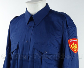 Brandweer kazerne tenue overhemd Kazernehemd LM Heren - huidig model emblemen- lange mouw - nieuw in de verpakking -  felblauw - maat 41/42 - origineel