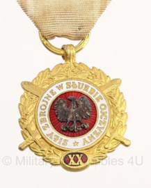 Poolse leger medaille 20 jaar trouwe dienst - origineel