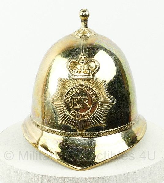 Britse Metropolitan Police Bobby Helm bel metaal - afmetingen 5½ x 7½ x 5½ cm - origineel