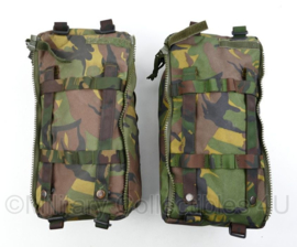Defensie Woodland rugzak zijtassen paar voor 80 en 120 Liter rugzakken - gebruikt - inhoud 10 Liter ps - origineel