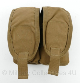 Double M4 C7 C8 Mag pouch MOLLE Coyote - made in USA - 16,5 x 6 x 16 cm - licht gebruikt - origineel