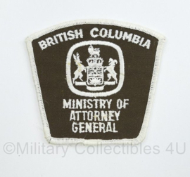 Embleem Canadese British Columbia Ministry of Attorney General - 10 x 8,5 cm - origineel