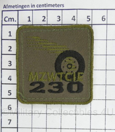 Defensie borst embleem 230 MZWTCIE 230 Middelzware Transportcompagnie- met klittenband - 5 x 5 cm - origineel