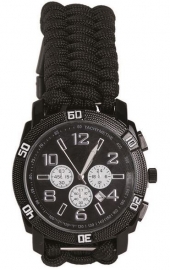 Horloge met paracord armband Black