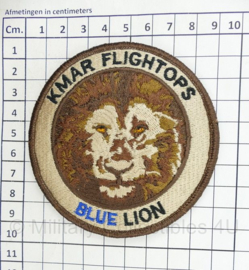 KMAR Koninklijke Marechaussee Flightops Blue Lion embleem met klittenband - diameter 9 cm