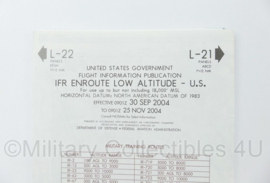 United States Flight Information IFR Enroute Low Altitude Map L21 L22 Boston St Louis 2004 - 25 x 13 cm - origineel
