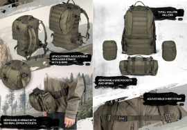 Defense pack MOLLE Mandra Wood camo  - formaat aanpasbaar aan iedere situatie! - met afneembare tassen