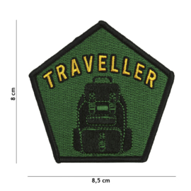 Traveller embleem stof - met klittenband - 8,5 x 8 cm