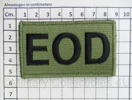 EOD Explosieven Opruimingsdienst Defensie embleem GREEN - met klittenband - 8,5 x 5 cm