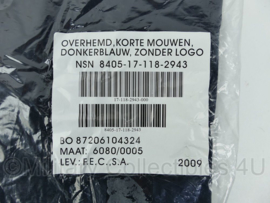 Defensie donkerblauw overhemd met korte mouw zonder logo - NIEUW in verpakking - maat 6080/0005 - origineel