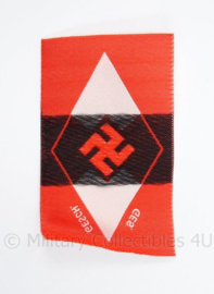 HJ hitlerjugend en BDM kleding embleem HJ cloth diamond groot BEVO - 9,5 x 5,7 cm.