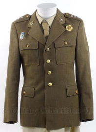 Tsjechisch leger Officiers uniform jasje met insignes !- maat 45 = Small  - origineel