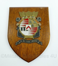 Koninklijke Marine wandbord - Hr. Ms. Isaac Sweers - afmeting 19 x 14 x 1 cm - origineel