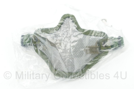 US Army half face gezichtsmasker Metal Mesh groen - 27 x 16 cm - nieuw in verpakking - origineel