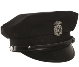 US Police Visor cap ZWART Politie