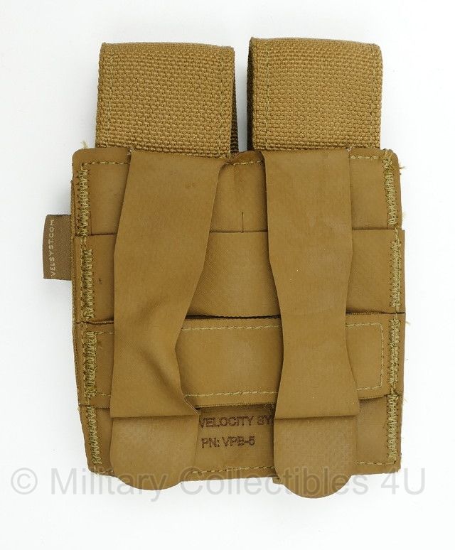 Velocity Systems VPB-5 Helium Whisper Double Piston Magazine Pouch Coyote - 9½ x 2 x 14 cm - licht gebruikt - origineel