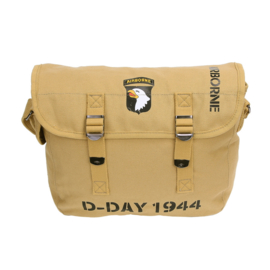 US Army 101st Airborne D-Day 1944 Ransel pukkel met opdruk - COYOTE - 32 x 12 x 24 cm