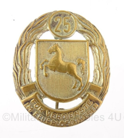 Medaille Duits 25 jaar "verdienste im feuerloschwesen" - messing/zilver( zilver is er bijna af) - Origineel